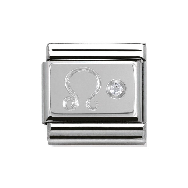 Maillon Nomination classic Lion en Argent et oxyde de zirconium