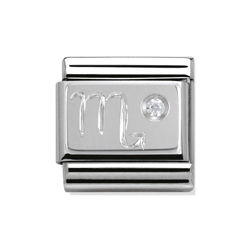 Maillon Nomination classic Scorpion en Argent et oxyde de zirconium