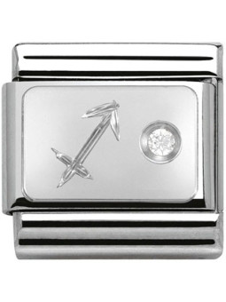 Maillon Nomination classic Sagittaire en Argent et oxyde de zirconium