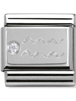Maillon Nomination classic Verseau en Argent et oxyde de zirconium