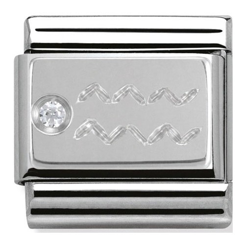 Maillon Nomination classic Verseau en Argent et oxyde de zirconium