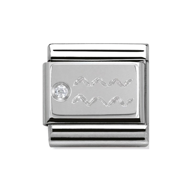 Maillon Nomination classic Verseau en Argent et oxyde de zirconium