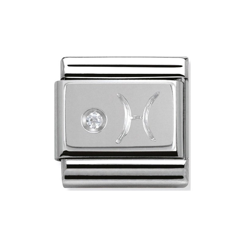 Maillon Nomination classic Poissons en Argent et oxyde de zirconium