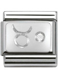 Maillon Nomination classic Taureau en Argent et oxyde de zirconium 