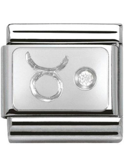 Maillon Nomination classic Taureau en Argent et oxyde de zirconium