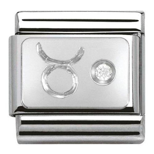 Maillon Nomination classic Taureau en Argent et oxyde de zirconium