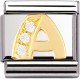 Maillon Nomination classic Lettre A en Or et pierres