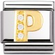 Maillon Nomination classic Lettre P en Or et pierres