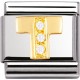 Maillon Nomination classic Lettre T en Or et pierres