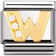 Maillon Nomination classic Lettre W en Or et pierres
