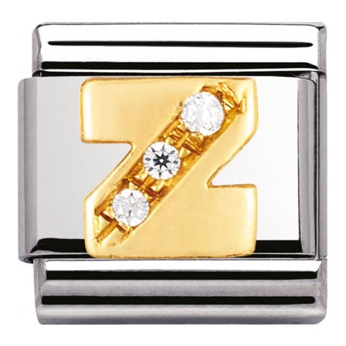 Maillon Nomination classic Lettre Z en Or et pierres