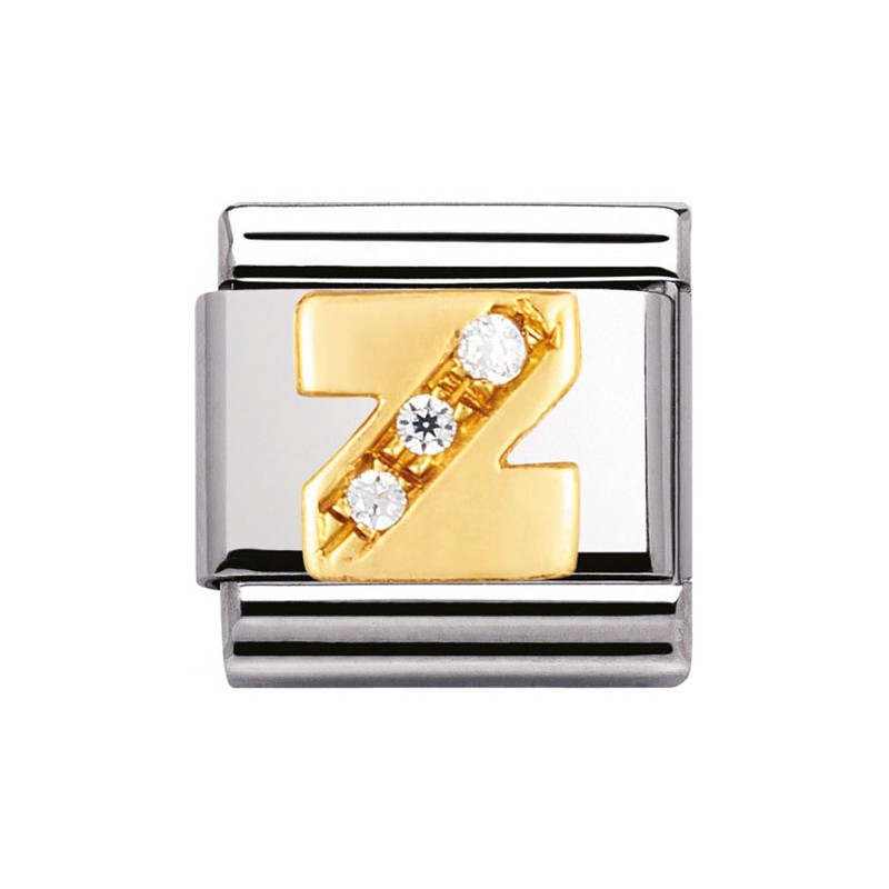 Maillon Nomination classic Lettre Z en Or et pierres