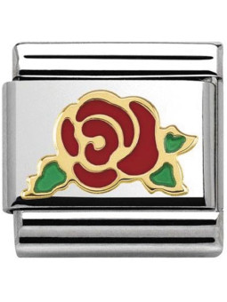 Maillon Nomination classic rose rouge en Or