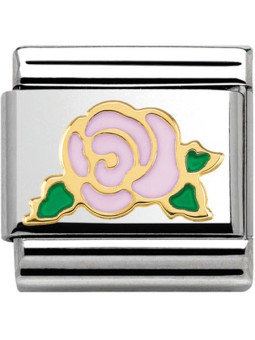 Maillon Nomination classic rose rose en Or