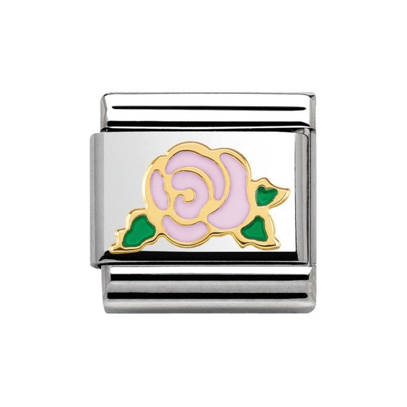 Maillon Nomination classic rose rose en Or