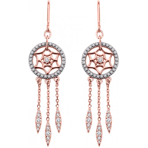 Boucles d'oreilles plaqué Or rose et oxyde de zirconium