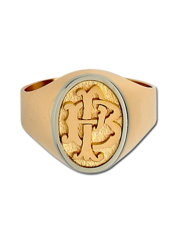 Chevalière or jaune et or blanc