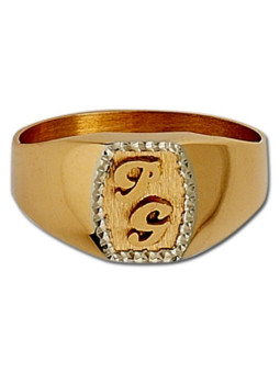 Chevalière mixte Or jaune Or blanc