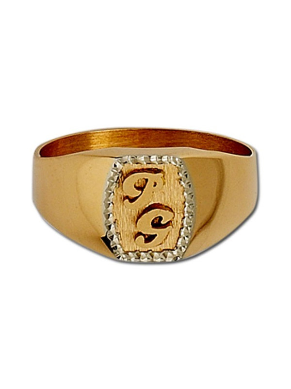 Chevalière mixte Or jaune Or blanc