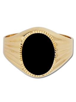 Chevalière or et onyx