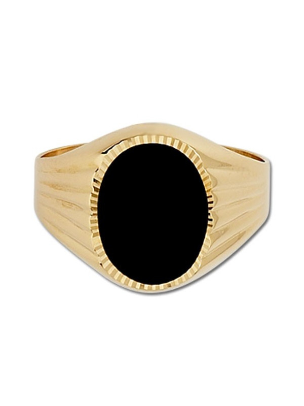 Chevalière or et onyx