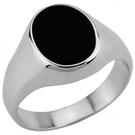 Chevalière Argent Onyx