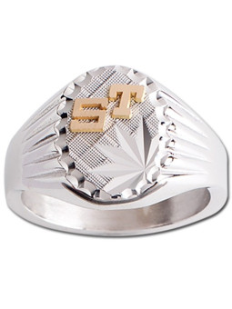 Chevalière Argent monogrammes or