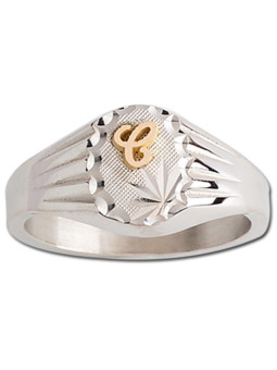 Chevalière Argent monogramme Or