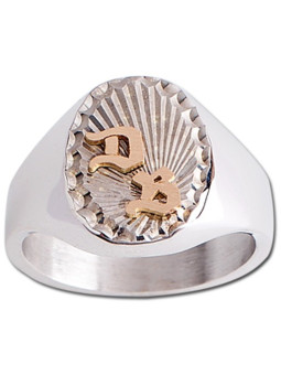 Chevalière Argent monogrammes Or