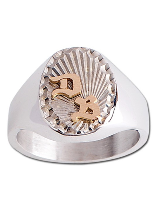 Chevalière Argent monogrammes Or