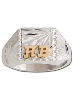 Chevalière Argent monogrammes Or