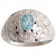 Chevalière américaine argent topaze