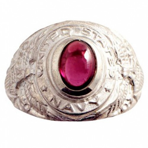 Chevalière américaine Argent et Grenat Rhodolite