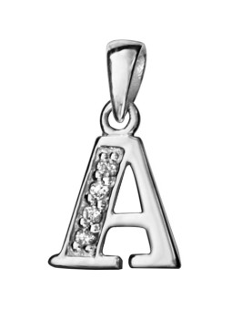Pendentif initiale Argent et oxydes de zirconium 