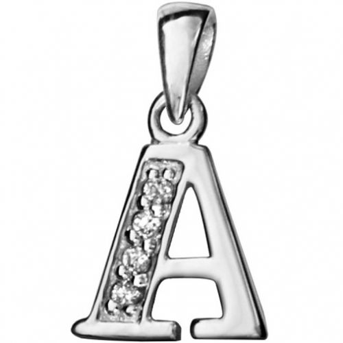 Pendentif initiale Argent et oxydes de zirconium 