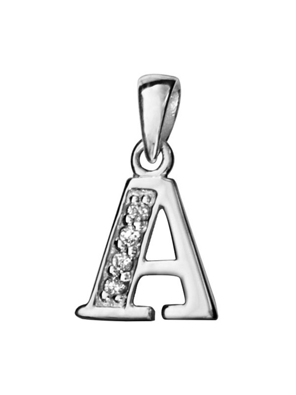 Pendentif initiale Argent et oxydes de zirconium 