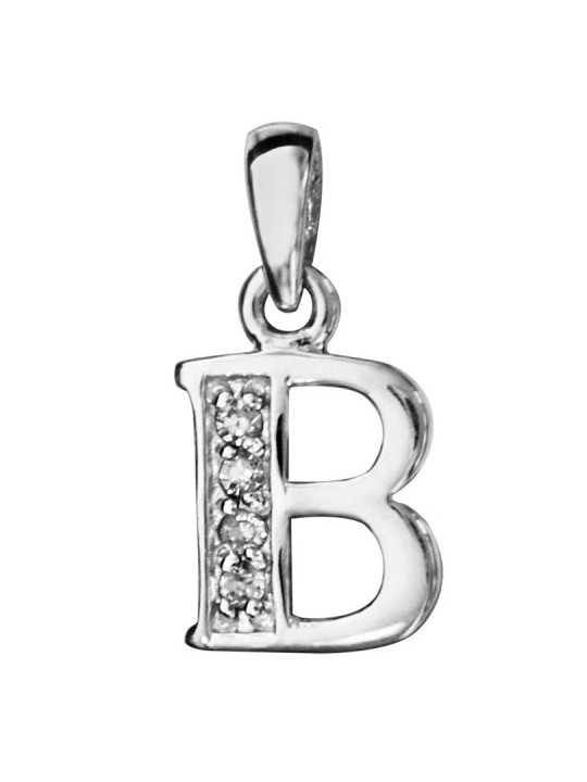 Pendentif initiale Argent et oxydes de zirconium 