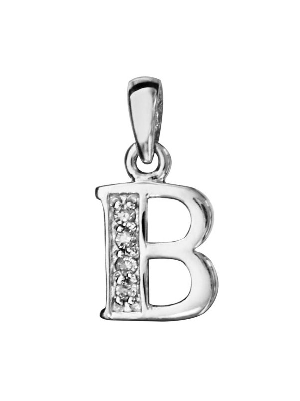 Pendentif initiale Argent et oxydes de zirconium 
