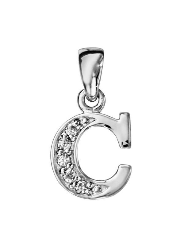 Pendentif initiale Argent et oxydes de zirconium 