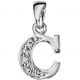 Pendentif initiale Argent et oxydes de zirconium 