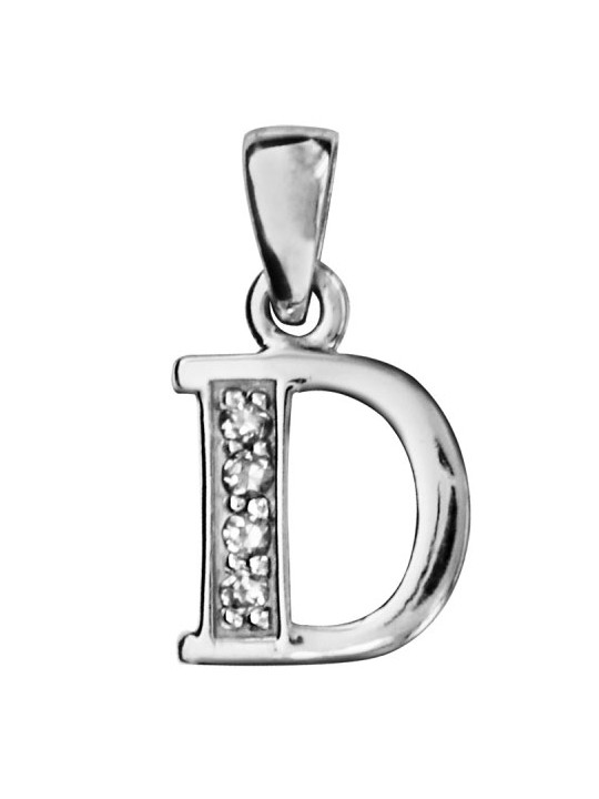 Pendentif initiale Argent et oxydes de zirconium 