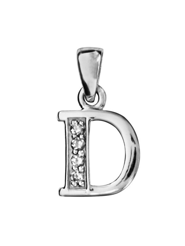 Pendentif initiale Argent et oxydes de zirconium 
