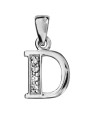 Pendentif initiale Argent et oxydes de zirconium 