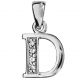 Pendentif initiale Argent et oxydes de zirconium 