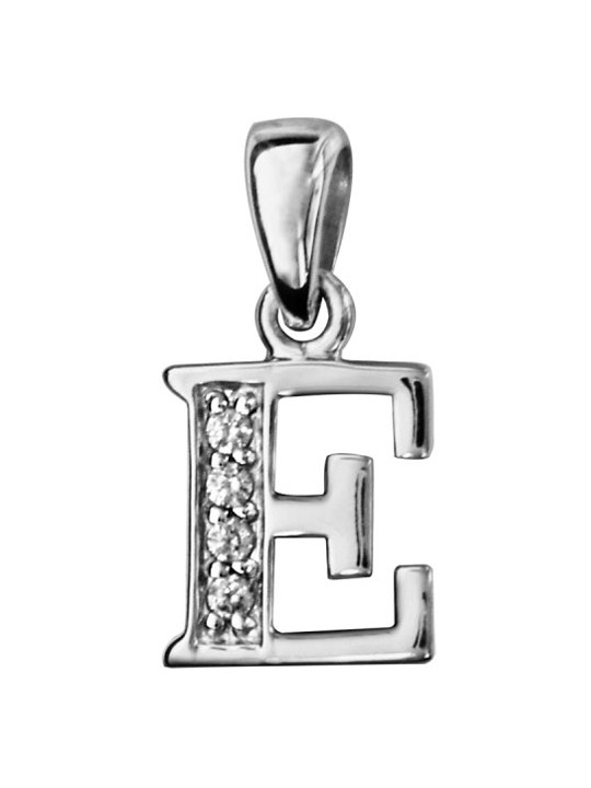 Pendentif initiale Argent et oxydes de zirconium 