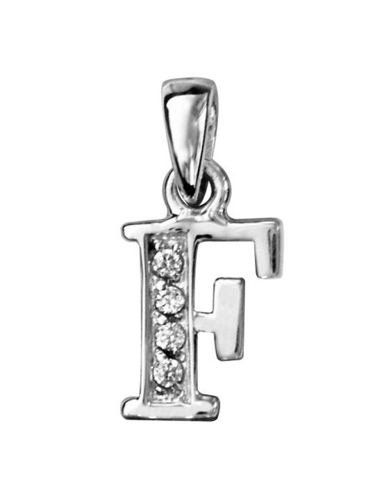 Pendentif initiale Argent et oxydes de zirconium 