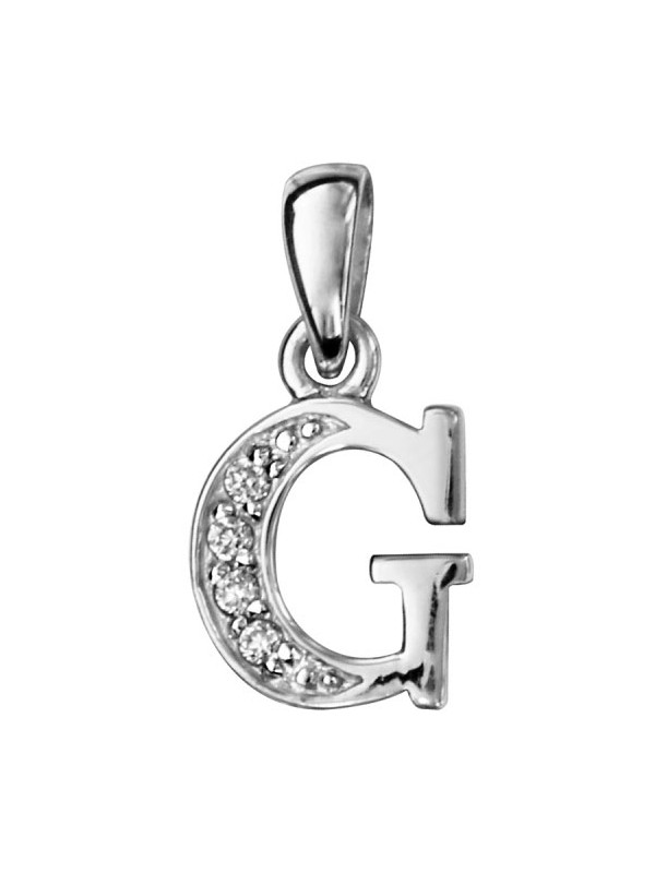 Pendentif initiale Argent et oxydes de zirconium 