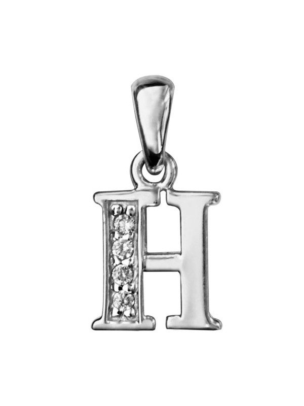 Pendentif initiale Argent et oxydes de zirconium 
