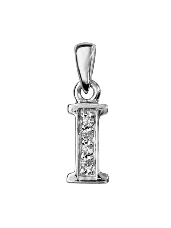 Pendentif initiale Argent et oxydes de zirconium 