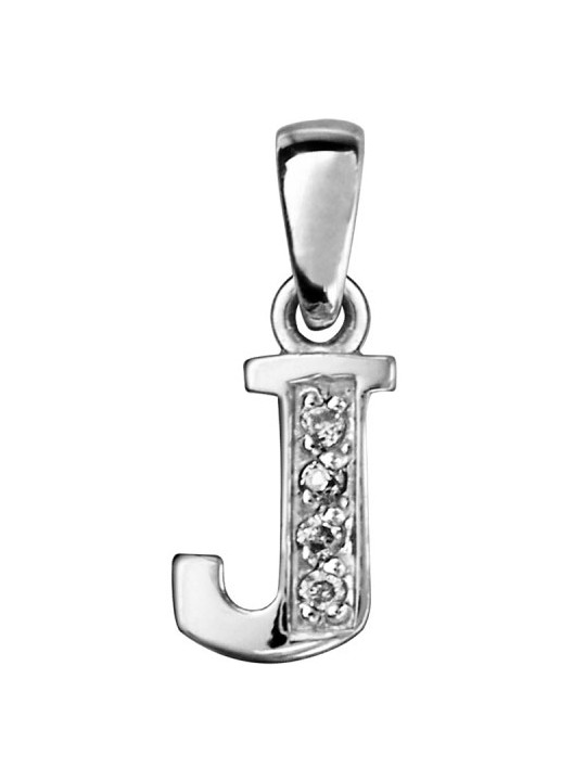 Pendentif initiale Argent et oxydes de zirconium 